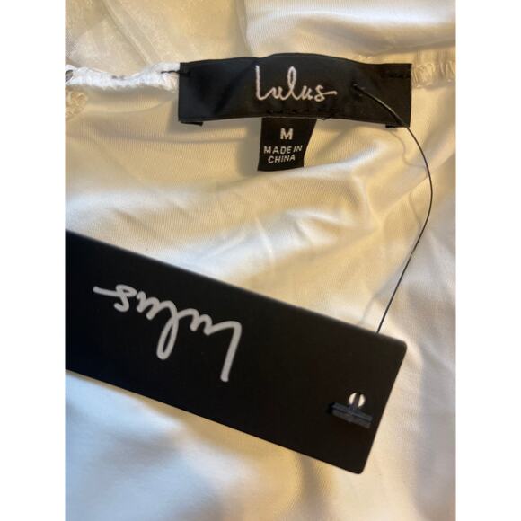 Lulu's Flirtatious Aesthetic White Organza Backless Halter Mini Dress Medium NWT - Picture 9 of 13